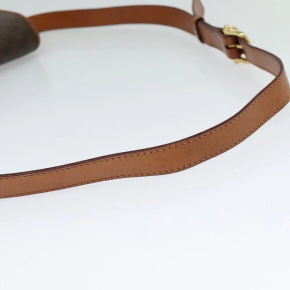 CELINE Macadam Canvas Shoulder Bag PVC Leather Brown Gold - Picture 6 of 16